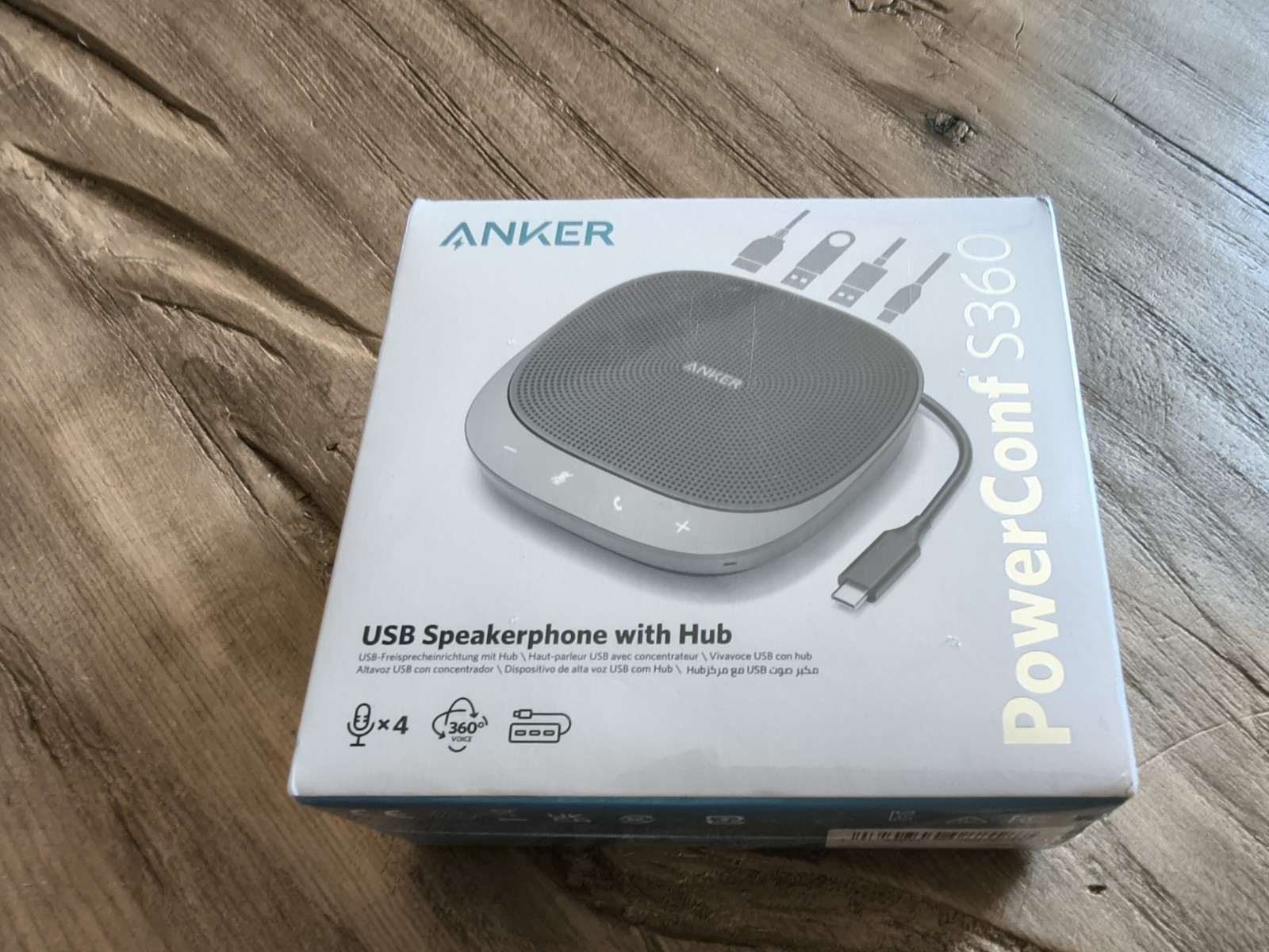 NEW Anker PowerConf S360 Conference SpeakerPhone w/ USB Hub A3307041 PI