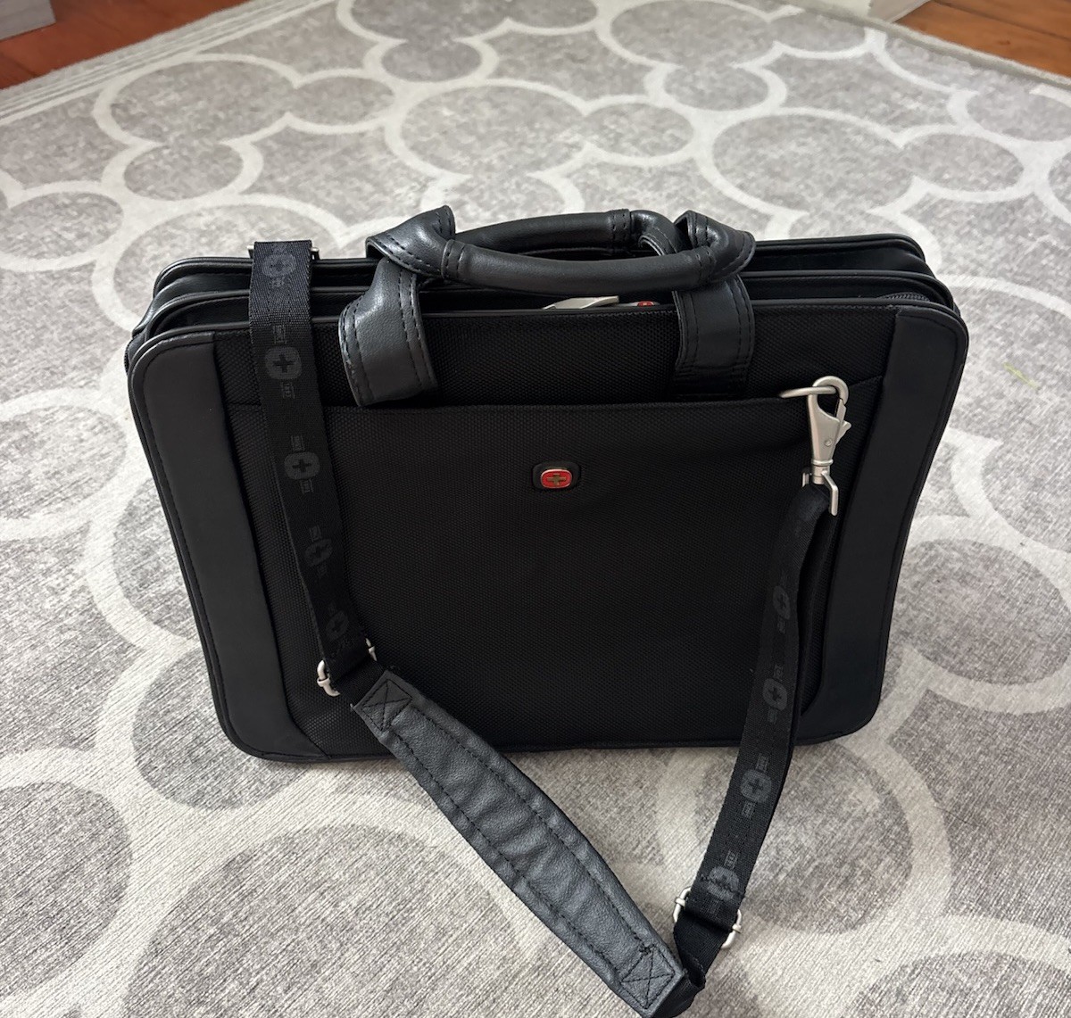 Swiss Army Double Laptop Bag In Black