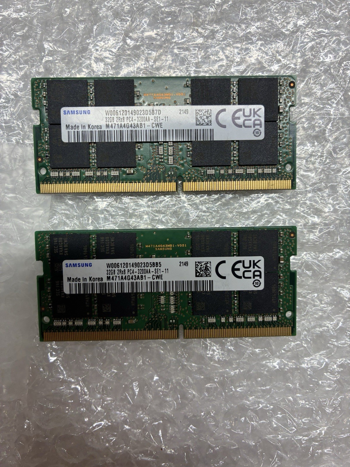Samsung 64GB(2x32GB) 2Rx8 PC4-3200AA DDR4 Laptop RAM M471A4G43AB1-CWE SODIMM