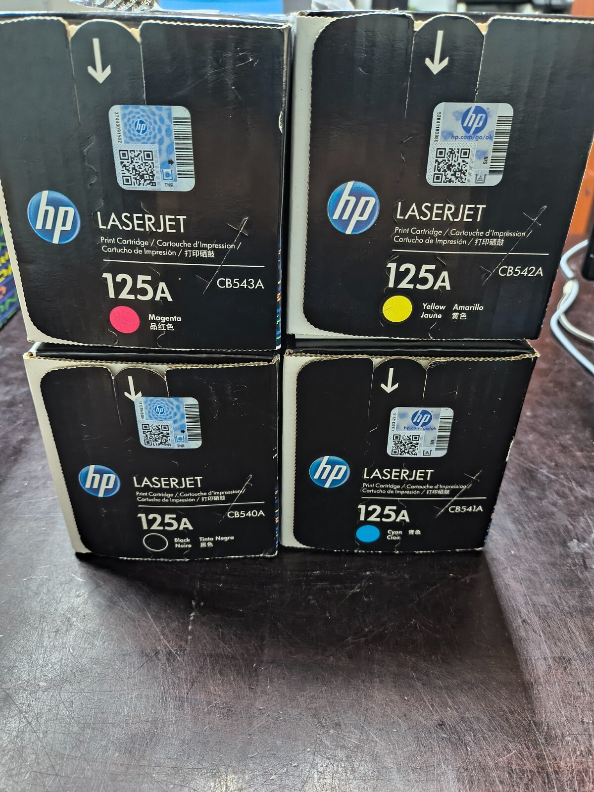 Genuine HP 125A Toner Cartridge Set C-M-Y-1 BK CB540AD CB541A CB542A CB543A
