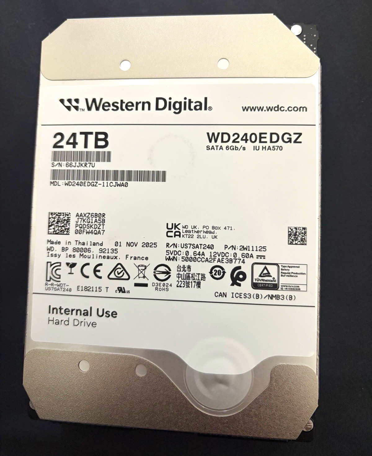 24TB Western Digital 3.5in SATA III 6Gb/s HDD 512MB PC