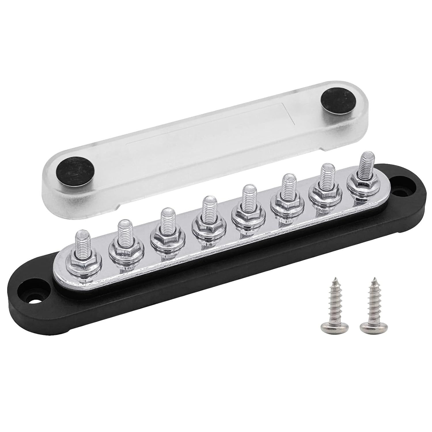 8 X M5 (#10) Studs Power Distribution Block Bus Bar 12V,  5.9" HD 120A Marine Bu