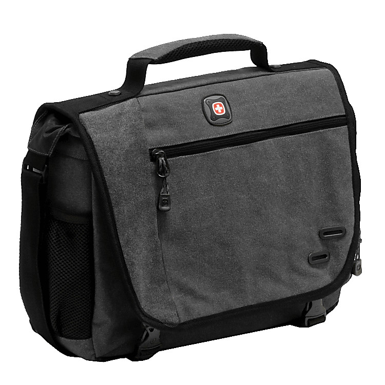 Wenger Swiss Army Zinc Cotton Computer Briefcase For 14.1" Laptops NEW Gray