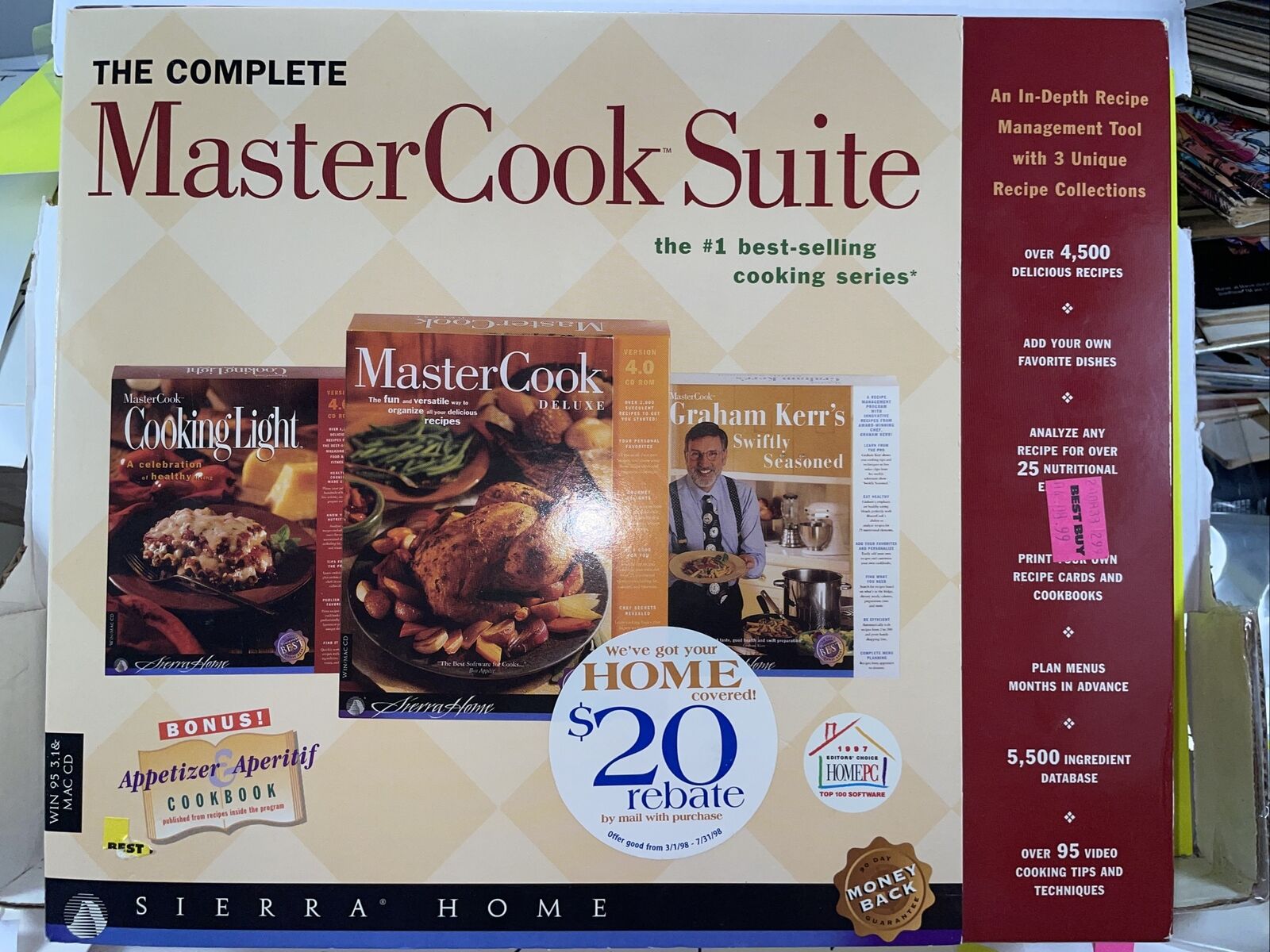 The Complete MasterCook Suite - Versio 4.0 Sierra Home / Win 95-mac Cd / Unopen