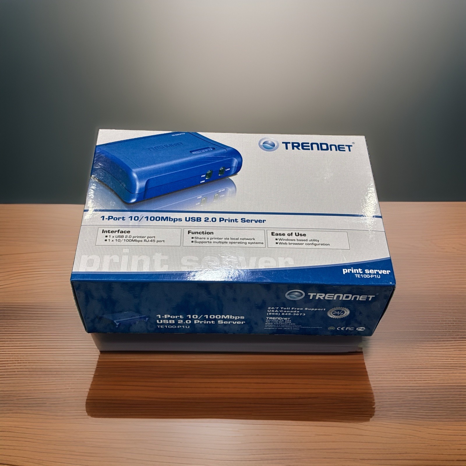 TRENDNET  10/100 MBPS 1-PORT PRINT SERVER TE100-P1U USB 2.0 High SPEED BRAND NEW