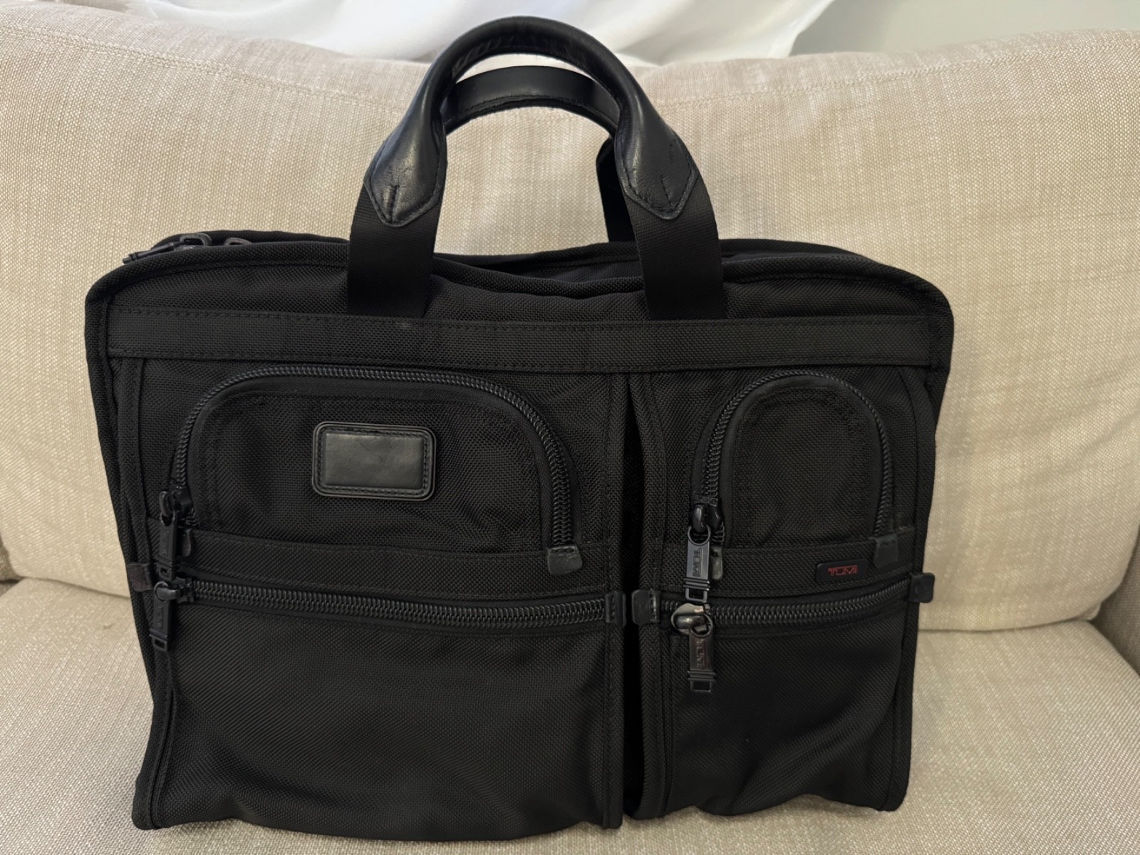 Tumi Alpha 2 Ballistic Nylon Slim Laptop Briefcase 26114DH Black (No Strap)
