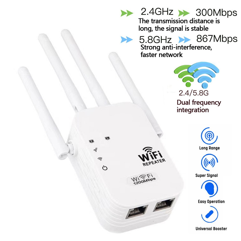 5GHz/2.4GHz Repetidor Extensor Inalambrico De Señal WIFI Amplificador Del Router