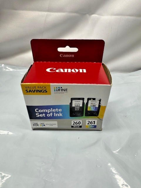 Canon Pixma PG-260 Black  & 261 color Ink Cartridge TS5320- *New-box damage