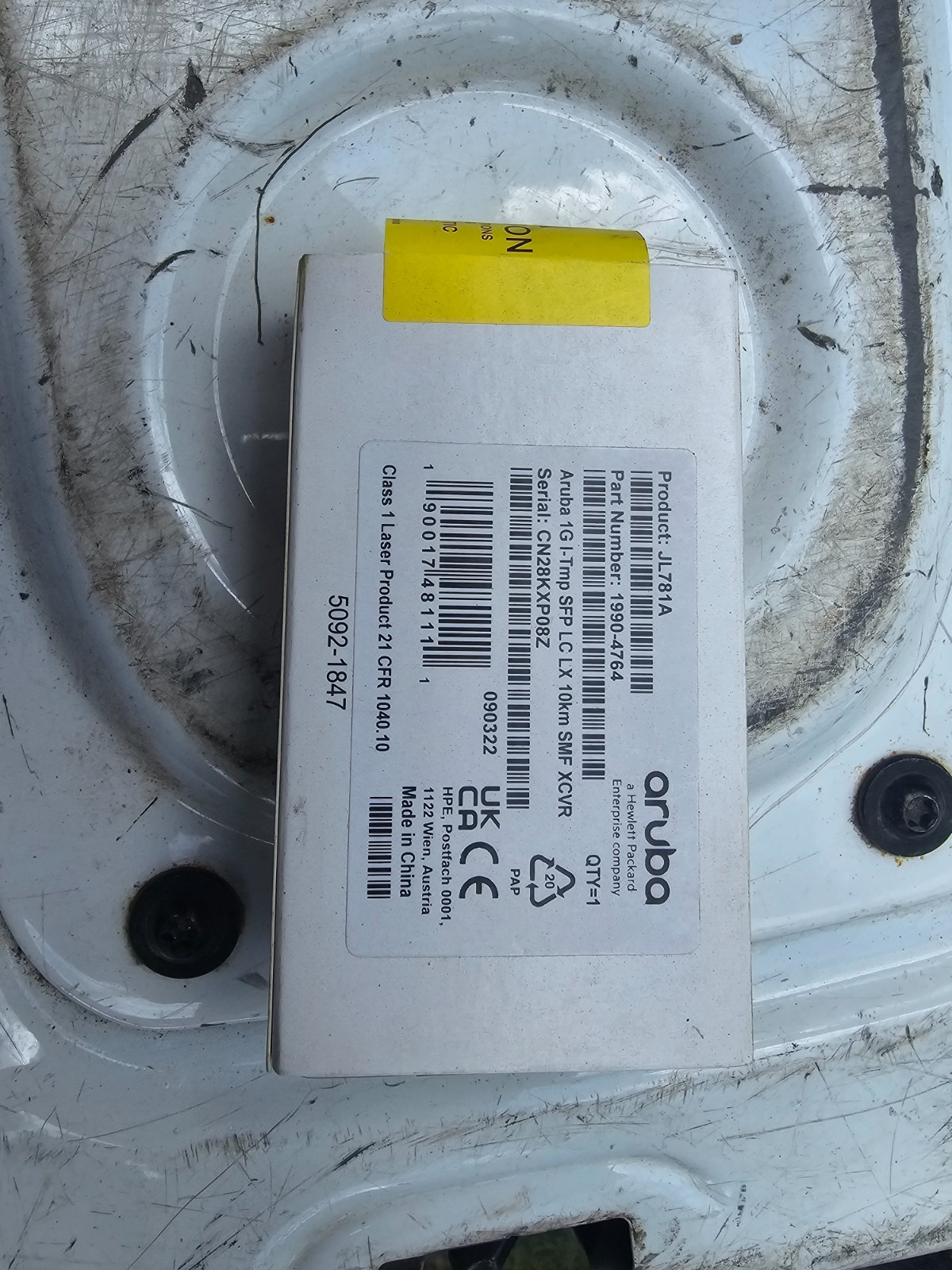 JL781A HPE ARUBA NETWORKING 1G IND-TEMP SFP LC LX 10KM SMF TRANSCEIVER New F/S