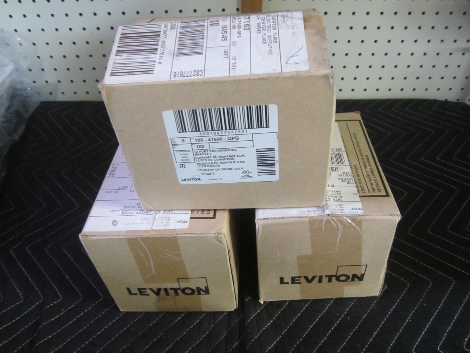 (3) Leviton 47600-QPB Quickport Mounting Bracket Accepts 12-Port connectors