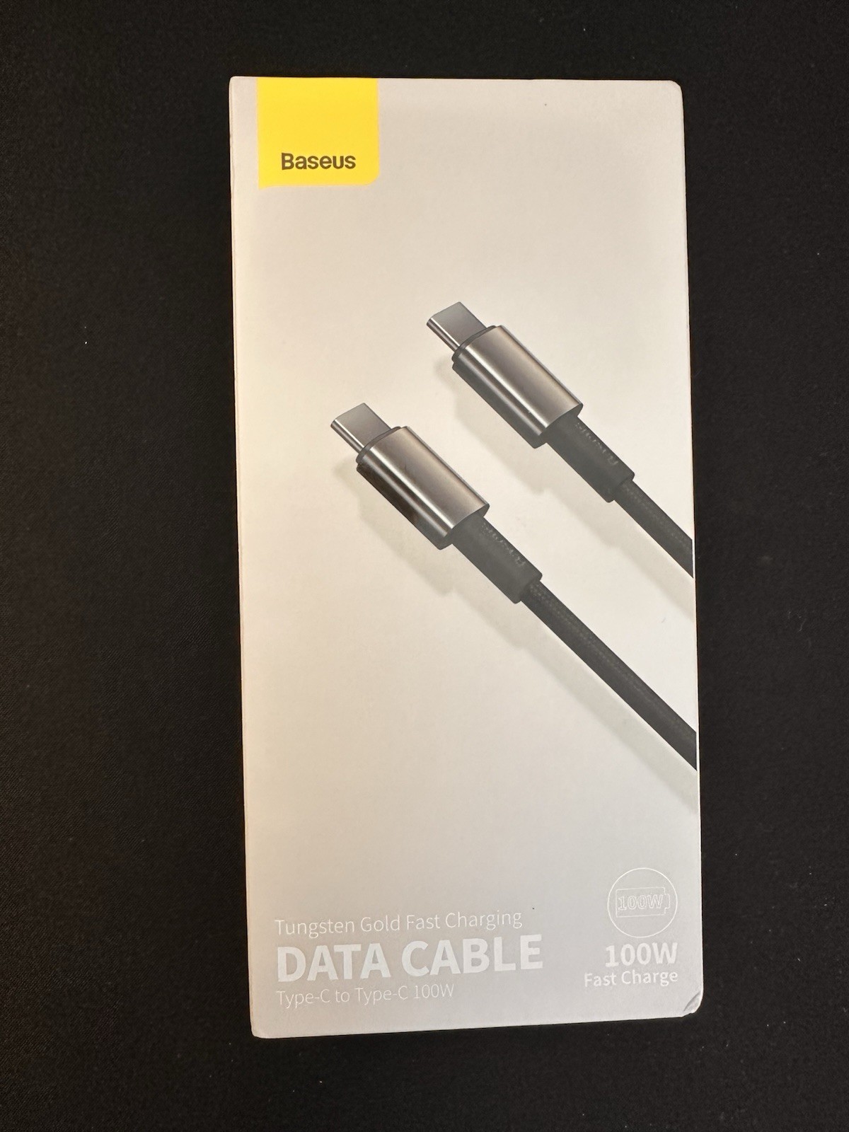 Baseus USB-C to USB-C Tungsten Gold Fast Charging Cable 100cm Black CATWJ-01