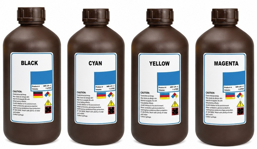 4 x 1,000ml COMPATIBLE Epson LED Curable UV Ink  L800 i3200 DX5 XP600 C-Y-M-K