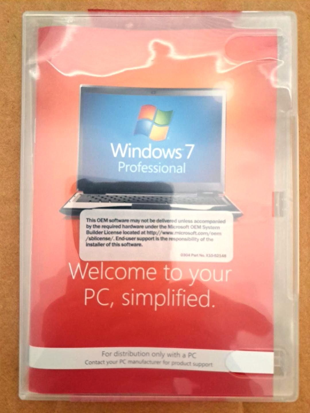 Windows 7 Professional 64 bit Full Version w/ 3 Keys License for 3 PCs