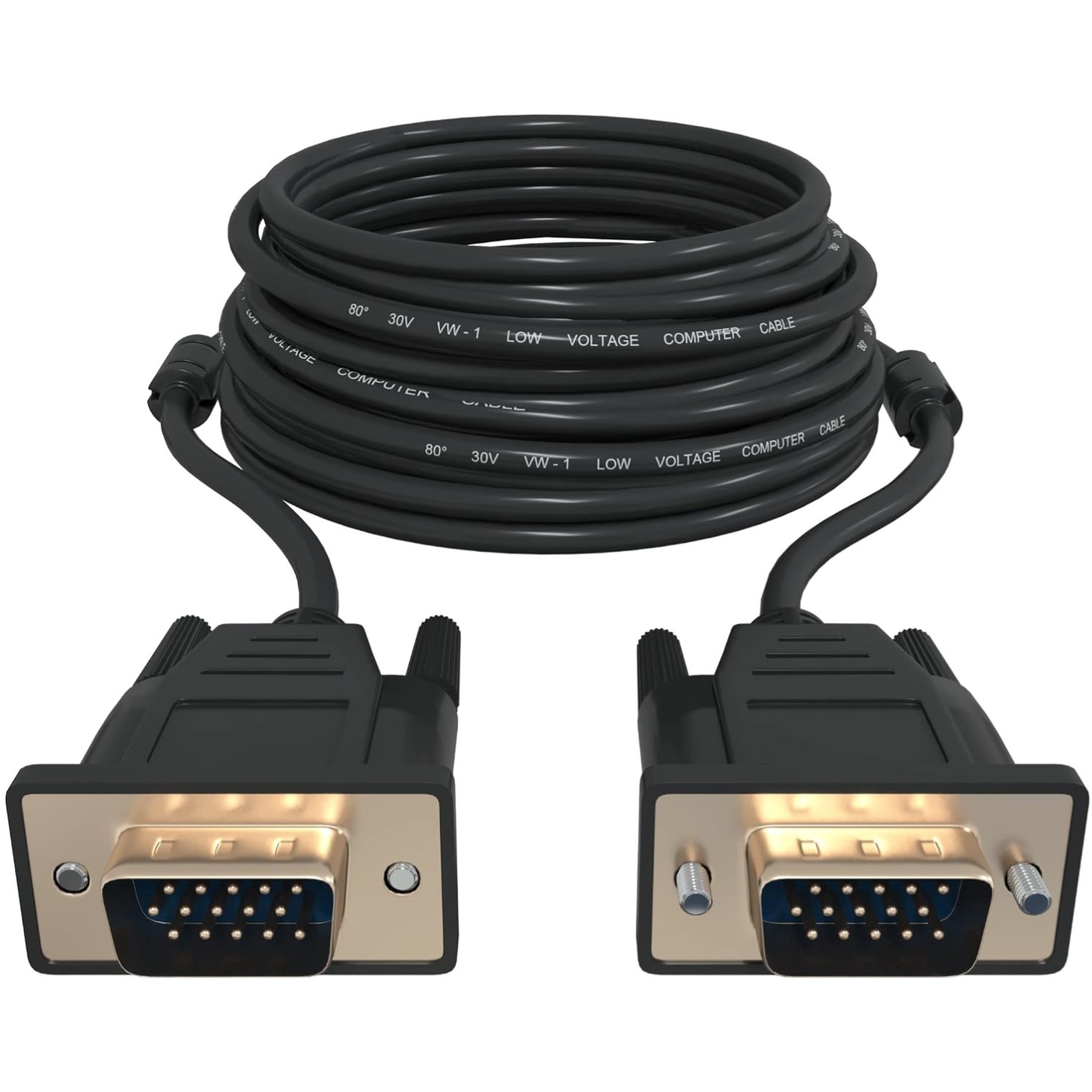 50ft VGA Video Cable - 15 Pin Male to Male