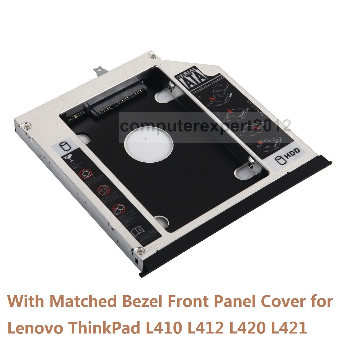 Bezel 2nd HDD SSD Hard Drive Tray Caddy for Lenovo ThinkPad L410 L412 L420 L421