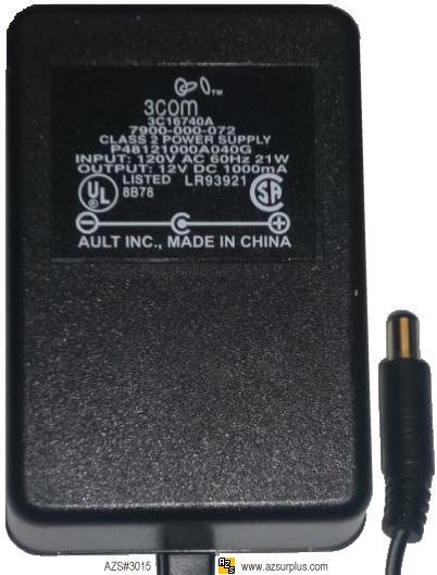 NEW Genuine 3Com Power Adapter for OfficeConnect 120V 60Hz 12VDC 1000mA 3C16740A