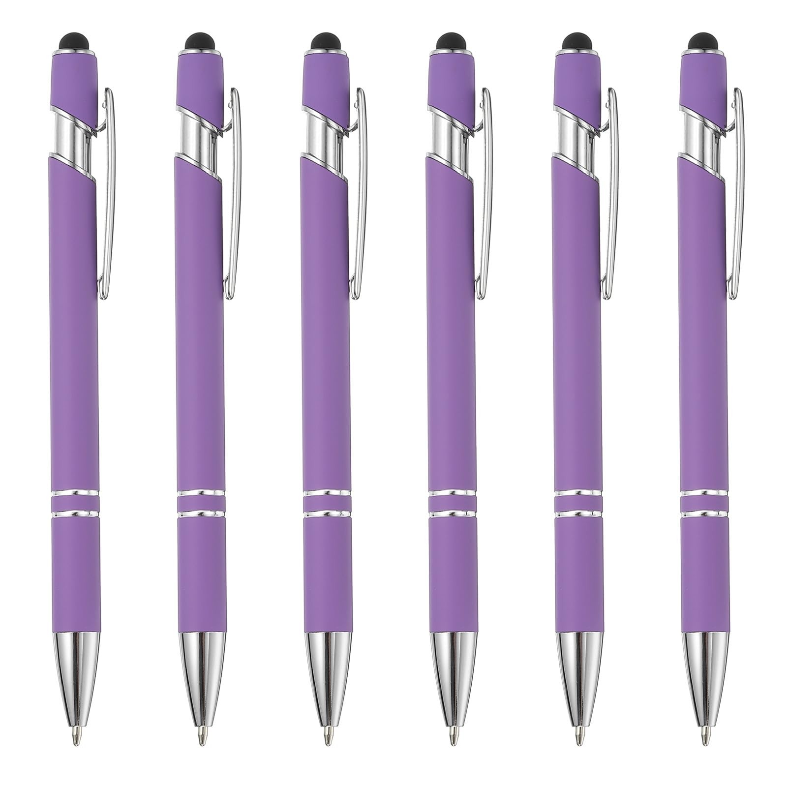 PATIKIL Ballpoint Pen with Stylus Tip, 6Pcs 2 in 1 Metal Pen Black Ink 1.0mm ...