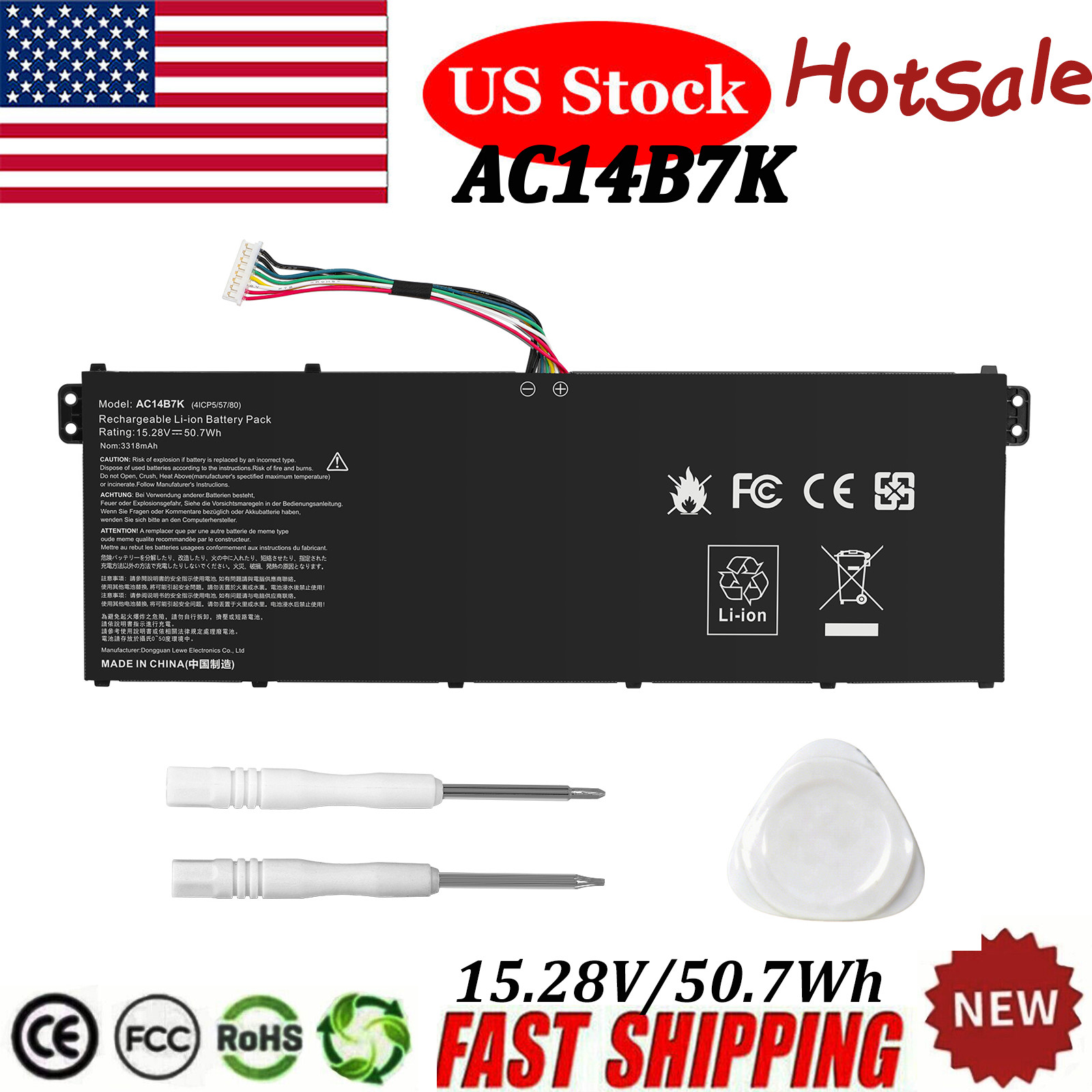 AC14B7K Battery for Acer Nitro 5 AN515-41 AN515-42 TravelMate P236 TMP236 Series