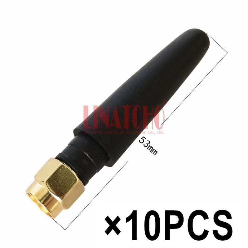 10pcs in Bulk Sale Black UHF 433MHz Straight SMA Male Small Stubby Chili Antenna