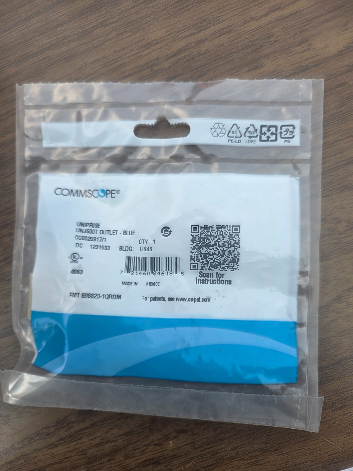 COMMSCOPE UNJ600T-BL 760258943 BLUE UNIPRISE CAT6 M-SERIES  JACKS (BOX of 5)