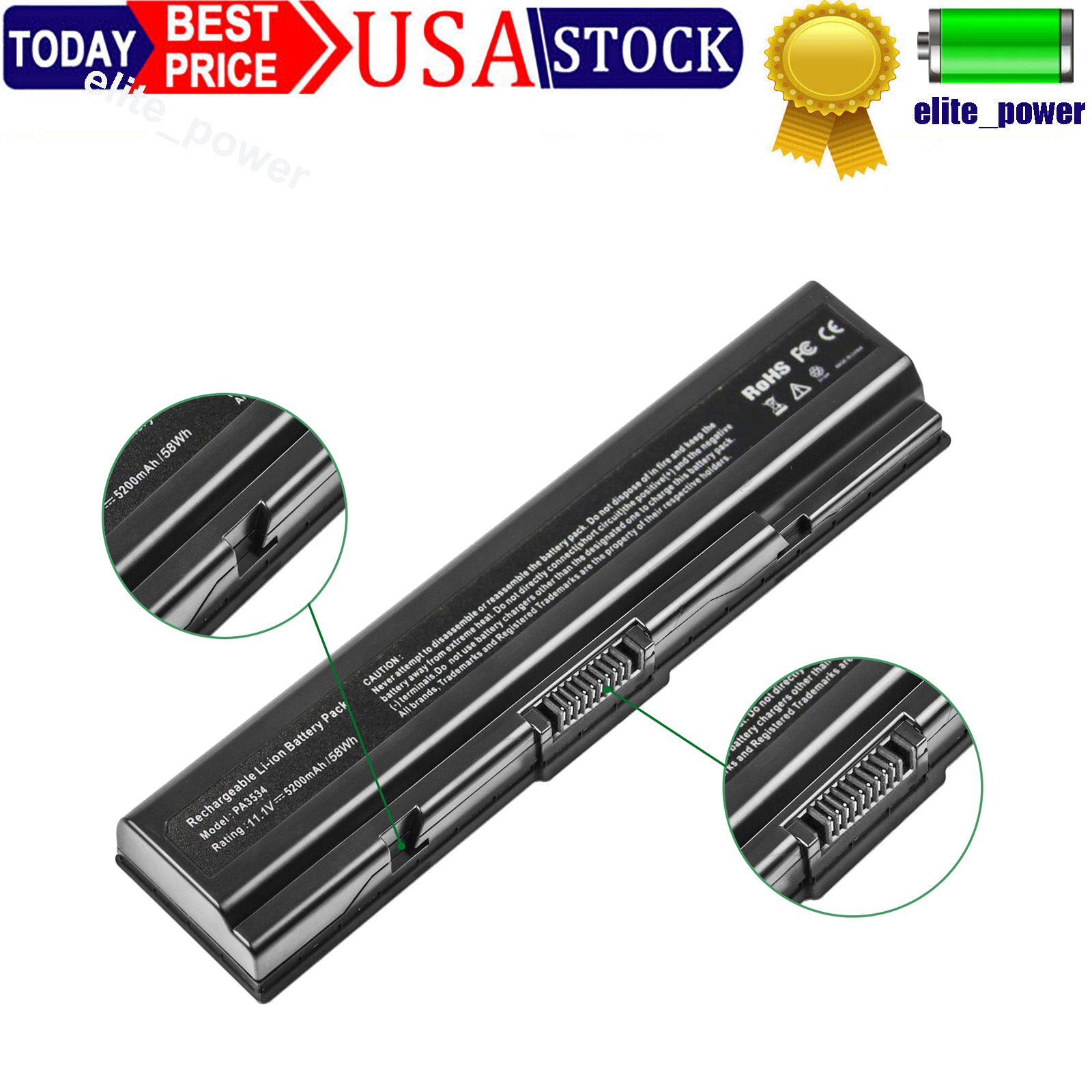 Spare Battery for Toshiba Satellite A200 A205 A210 A300 A355 A500 A505 L300 M200