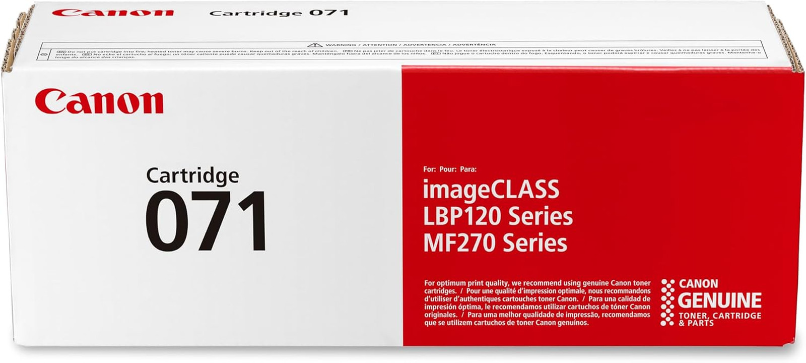 Canon Genuine 071 Black Toner Cartridge Compatible with Lbp122Dw, Mf272Dw, Mf273
