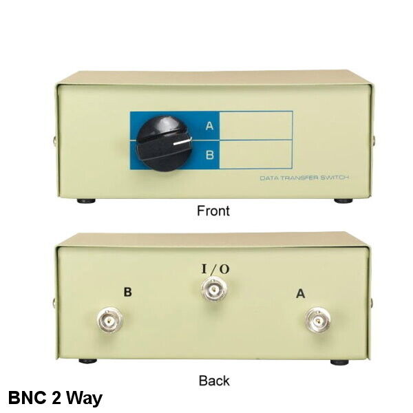 Kentek BNC 2 Way Data Switch Box Rotary Dail Coax for PC Display Monitor CCTV