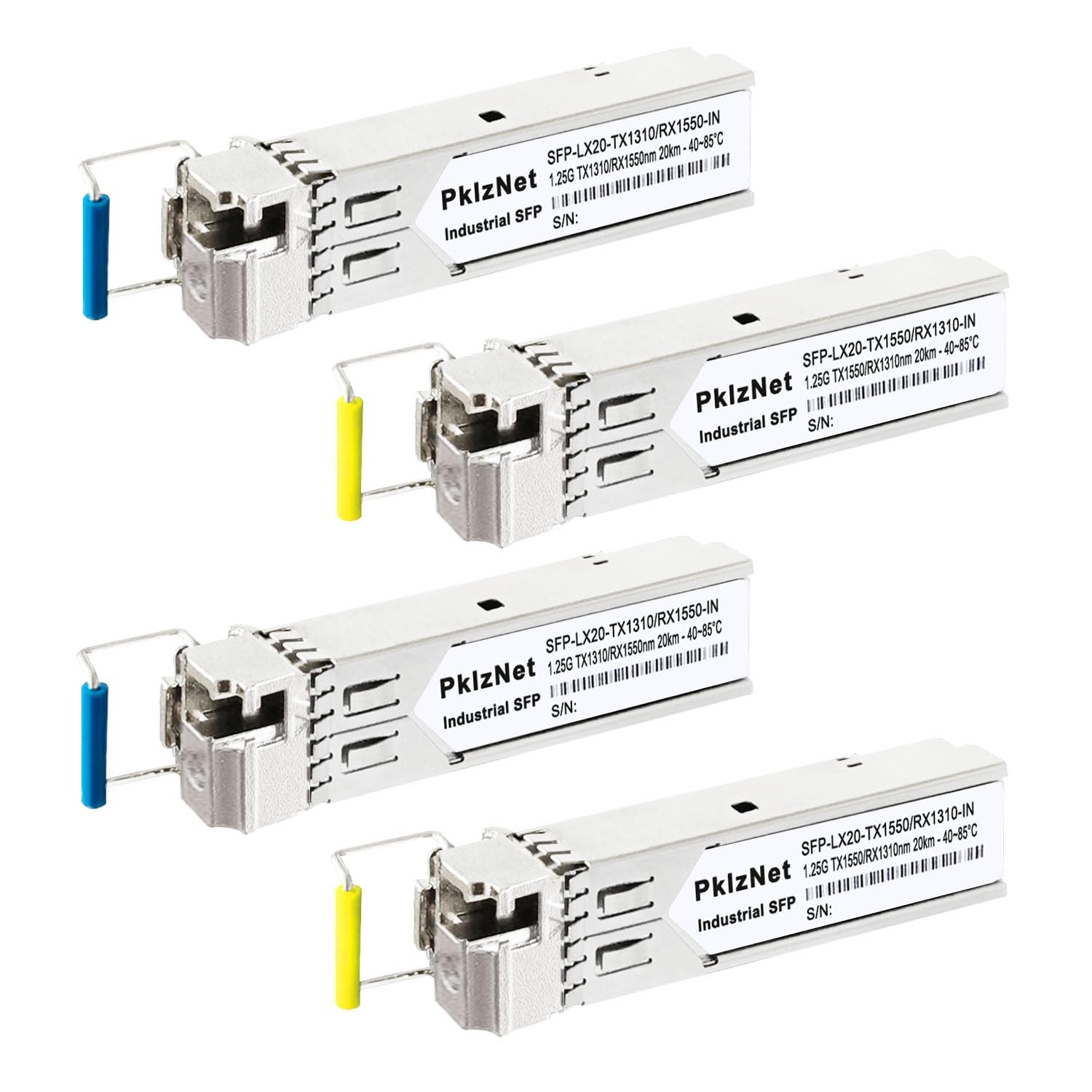 4Pcs 1.25G BIDI SFP Single Mode Industrial Fiber Module Network Transceiver, ...