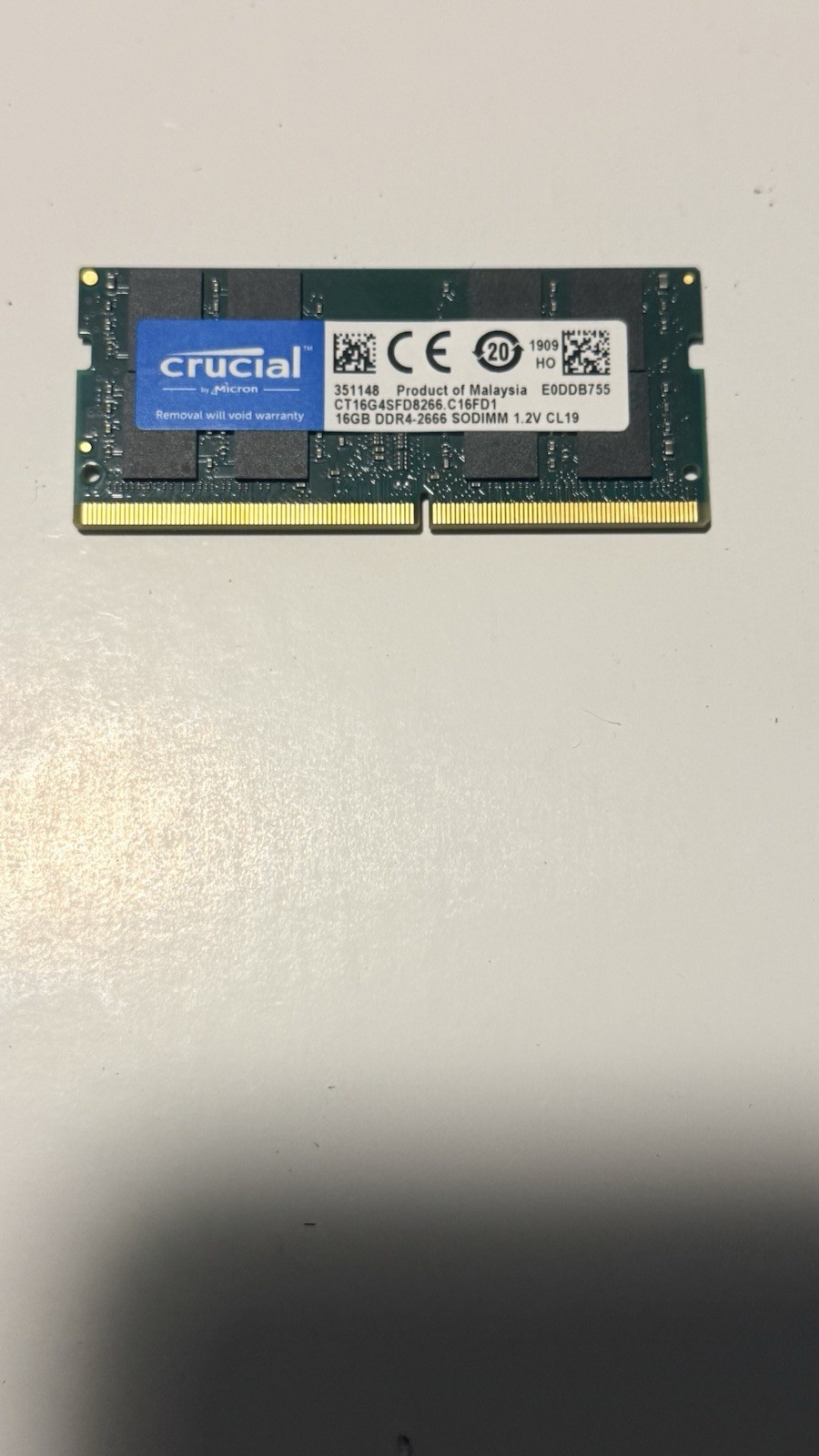 Crucial 16GB 1x DDR4-2666 SODIMM Laptop Memory RAM CT16G4SFD8266.C16FD1 Tested