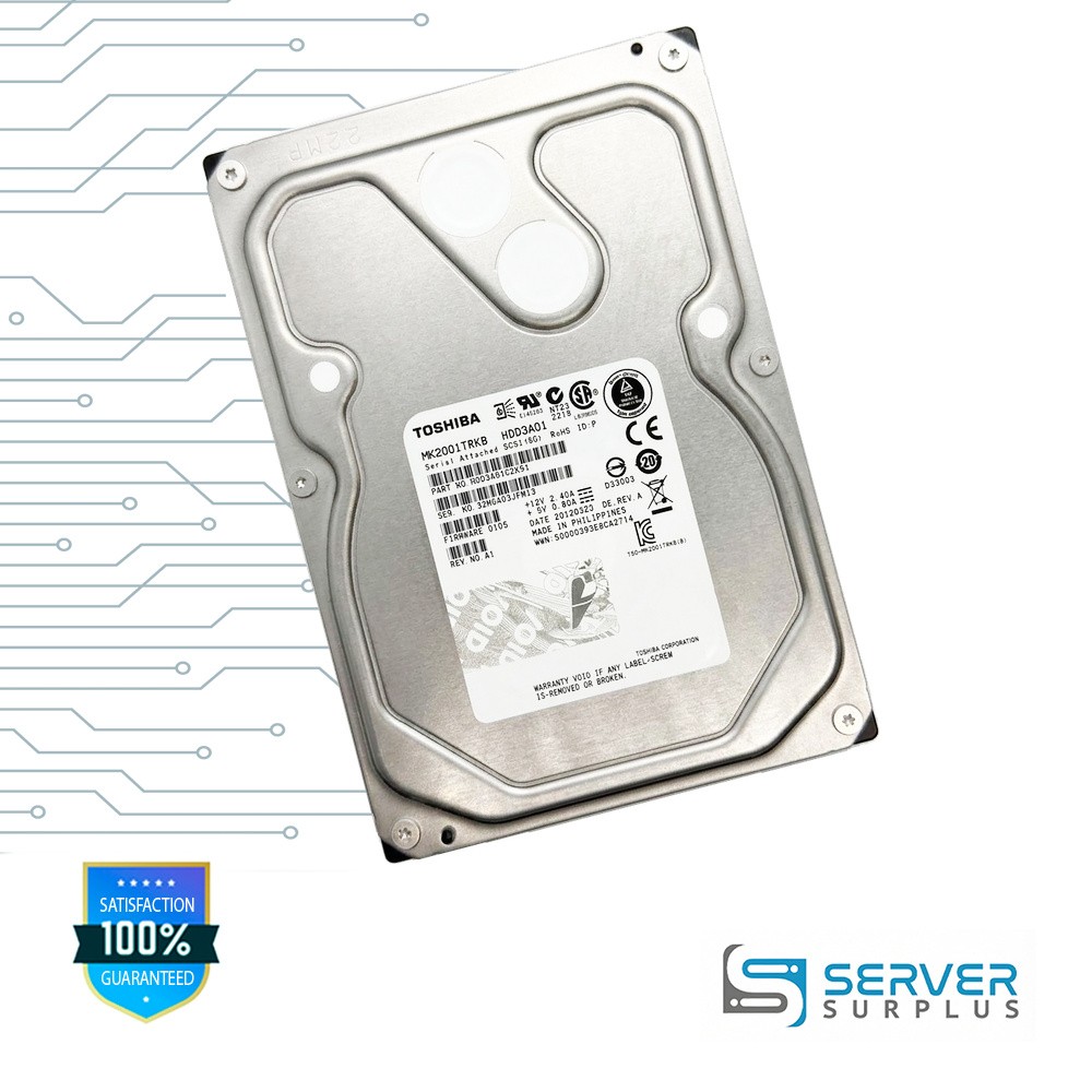 Toshiba MK2001TRKB SAS 6Gb/s 3.5 in Enterprise HDD | HDD3A01CZK51