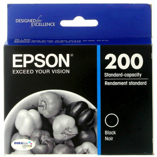 Genuine Epson 200 T200120S DURABrite Ultra Ink Cartridge Black Exp 04/2026, New