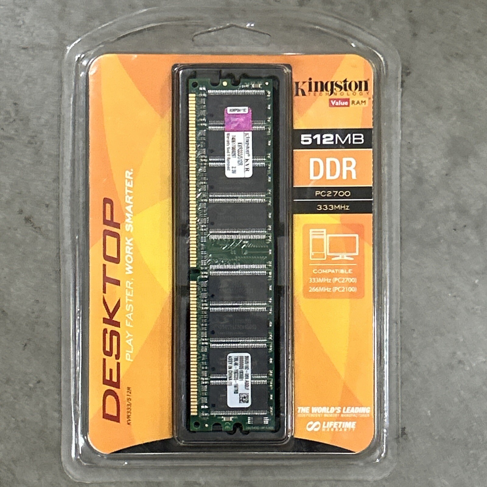 Kingston PC2700 (DDR-333) 512 MB DIMM 333 MHz PC-2700 DDR SDRAM Memory...