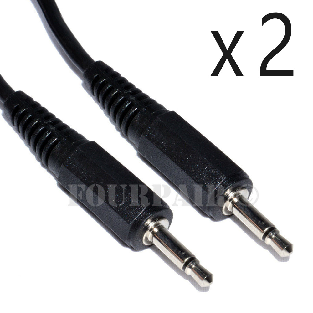 2 Pack Lot 15ft 3.5mm Male to Male Mono Audio Cable Cord 1/8" TS Plug Microphone