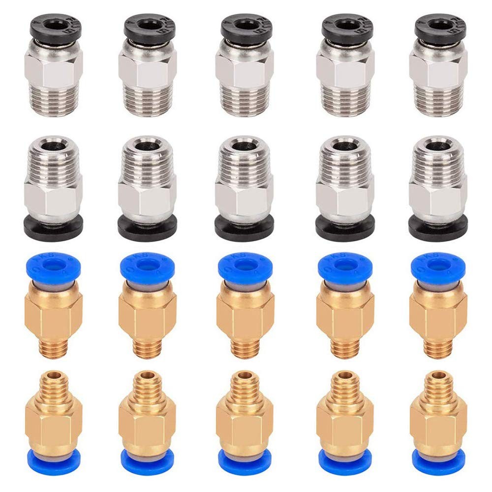 10 Pcs PC4M6 Pneumatic Fitting and 10 Pcs PC4M10 Pneumatic Fitting for Creali...