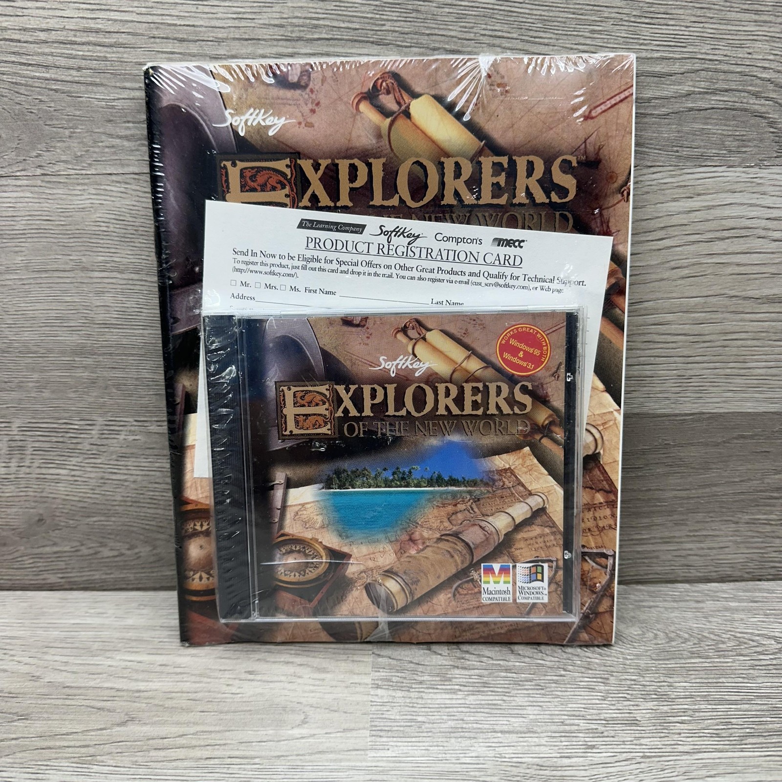 Vintage SoftKey Explorers Of The New World PC CD-ROM History Windows 95 3.1 Mac