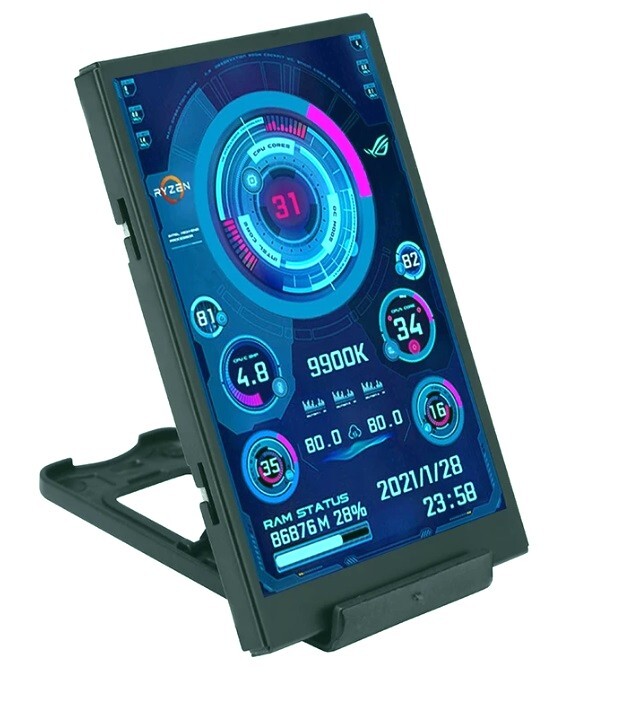New 3.5 Inch IPS TYPE-C Secondary Screen Computer CPU GPU RAM HDD MonitorUSB