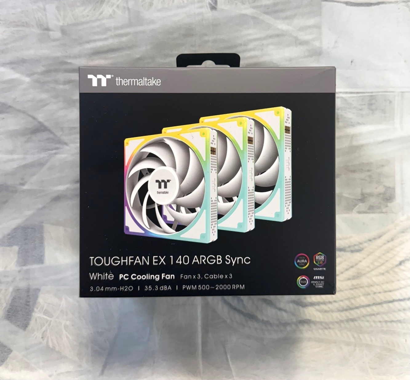 Thermaltake Toughfan EX 140 ARGB Sync, White, PC Cooling Fan, Fan x3, 140mm
