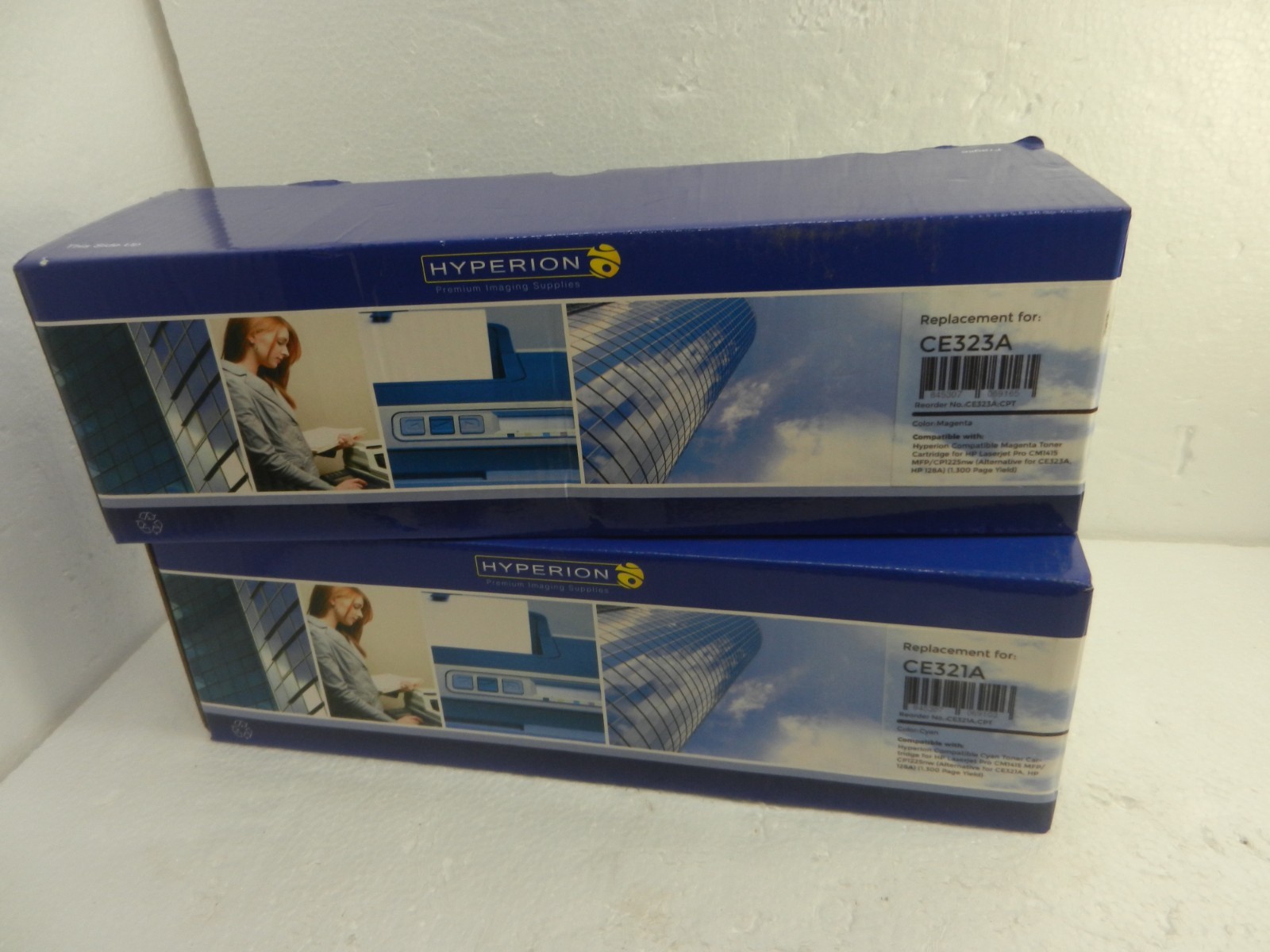 NEW CE321A + CE323A Toner Cartridge Cyan + MAGENTA - for HP CM1415 CP1525