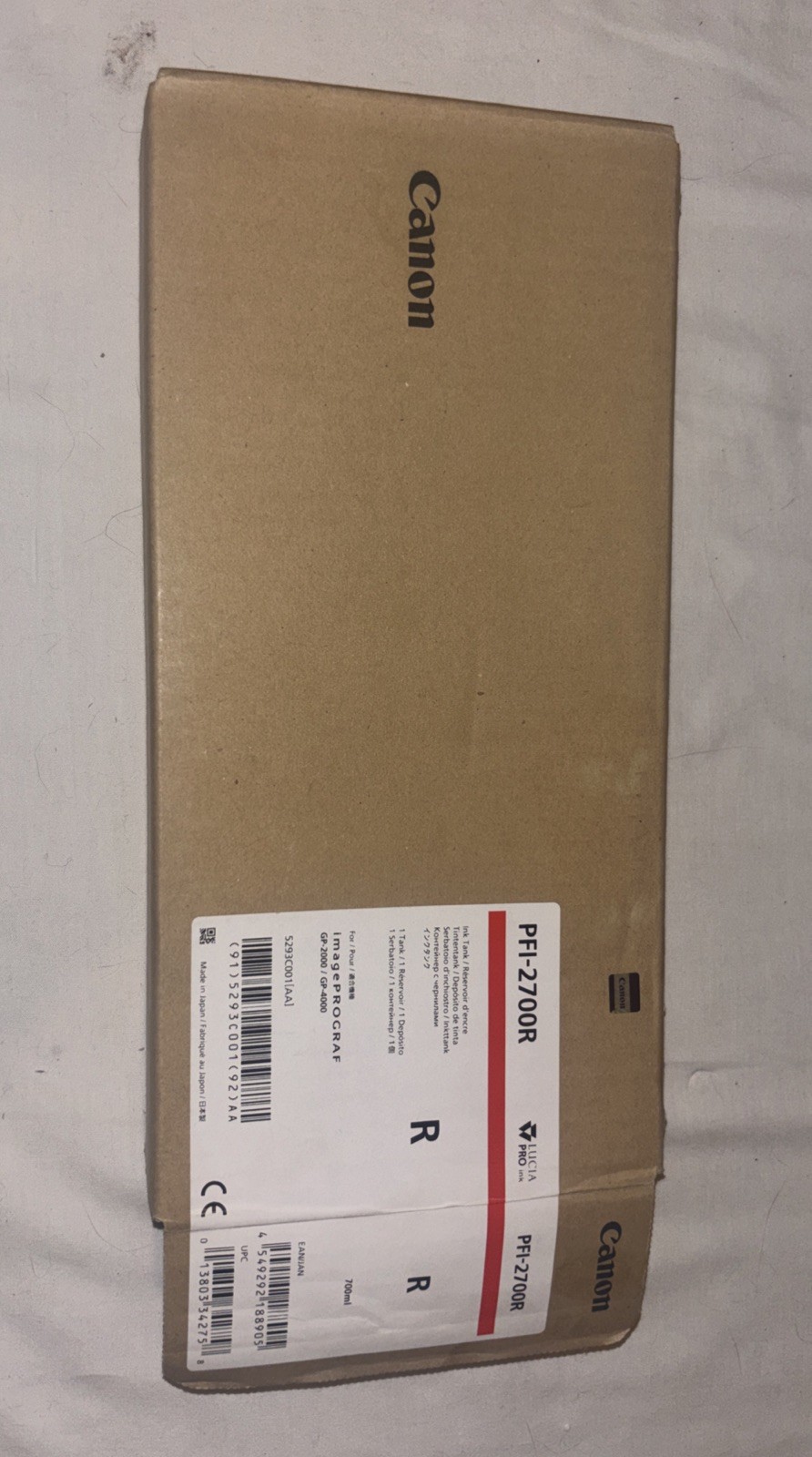 GENUINE Canon PFI-2700R Red Ink 700ml (5293C001) For GP Series - OEM