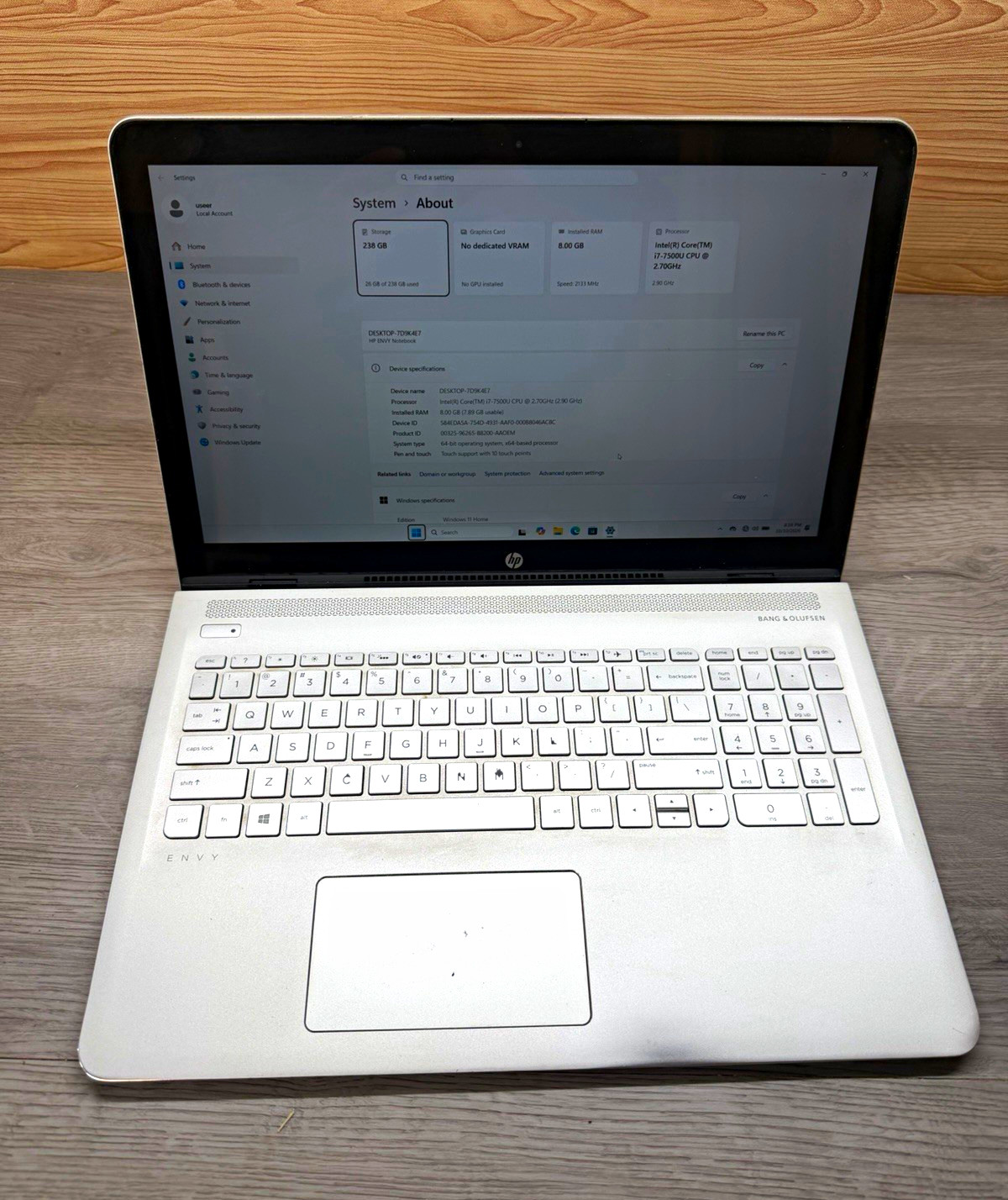 HP ENVY x360 15" Touchscreen i7-7500U 8GB 256GB SSD