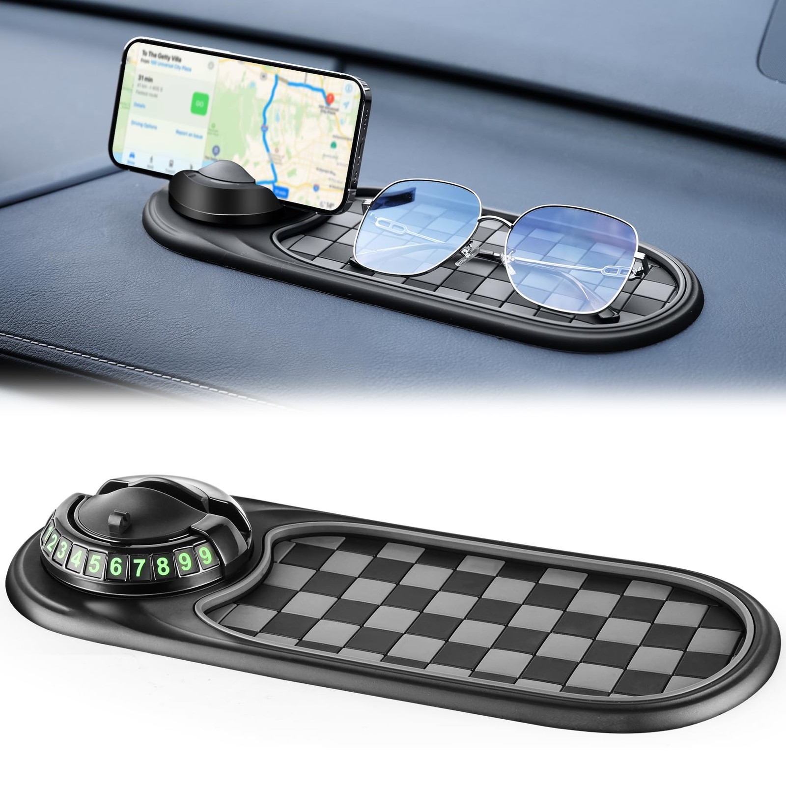LivTee Multifunction Car Anti-Slip Mat, 360° Rotatable Multifunctional Car