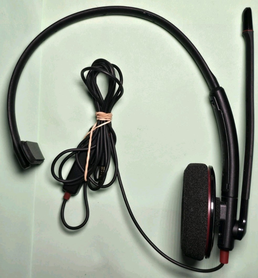 Plantronics Blackwire C215 3.5mm Mono NoiseCanceling Over The Head Wired Headset