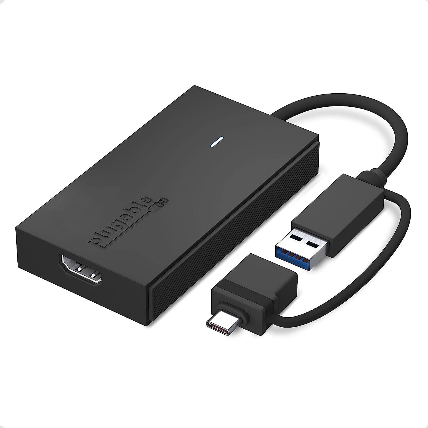 Plugable USB-C/USB 3.0 to HDMI Adapter for Mac, Windows, ChromeOS DisplayLink