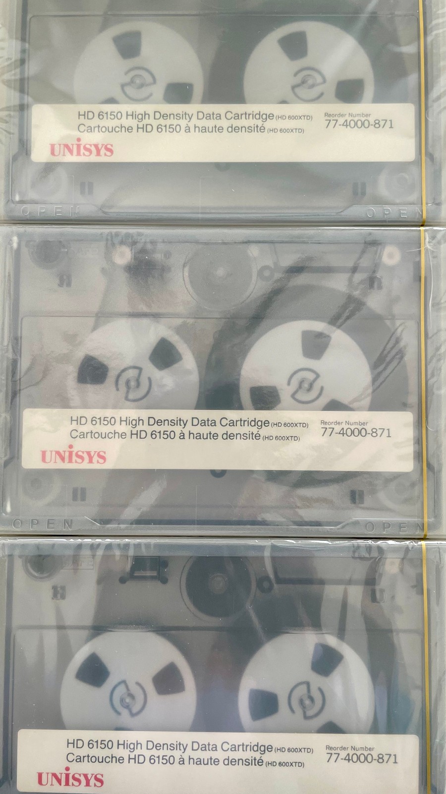 NEW Unisys HD 6150 High-Density Data Cartridge (HD 600XTD) SEALED (PACK OF 3)