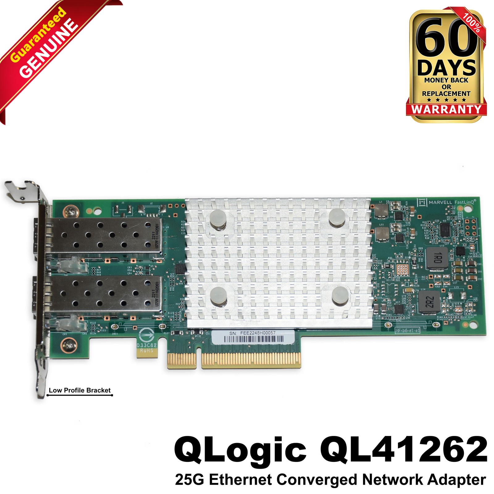 Dell QLogic QL41262HLCU-DE 10/25GbE Dual-Port SFP28 PCIe Network Adapter 415DX
