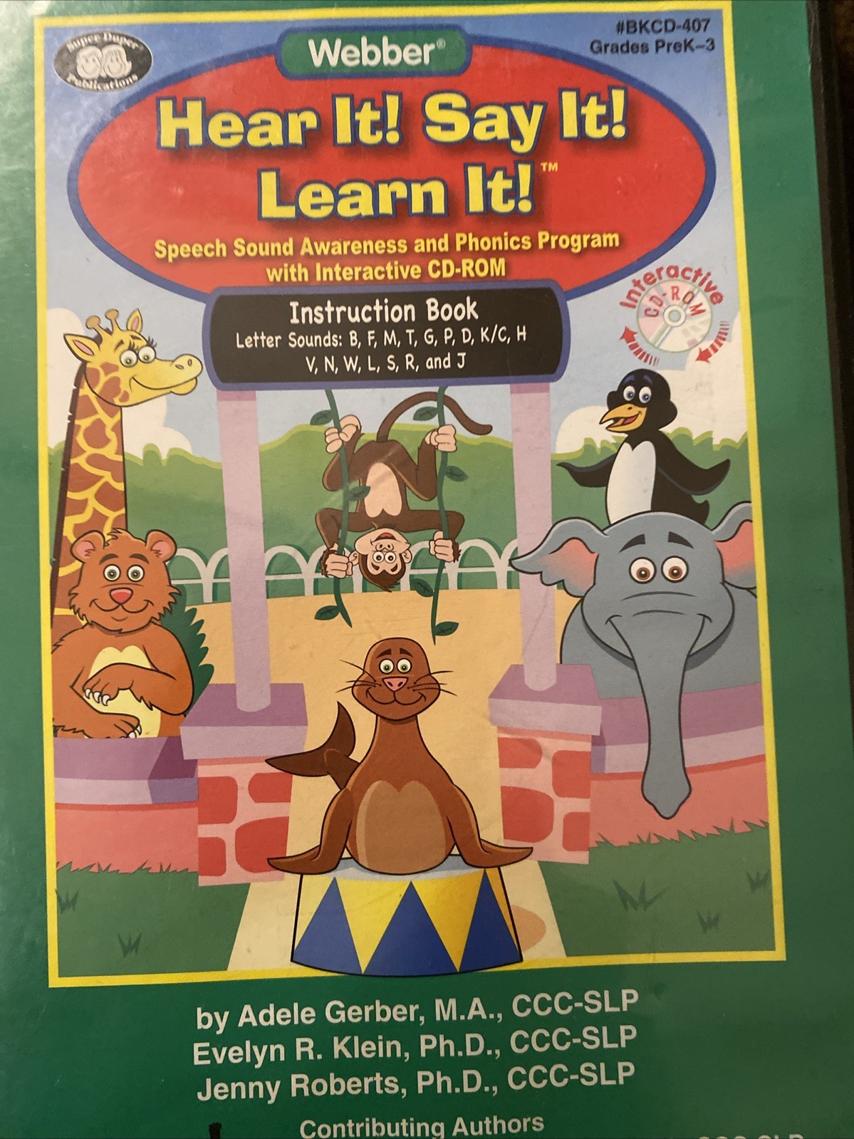 Hear It Say It Learn It Speech Sound Awareness Phonics CD-ROM Webber Therapy
