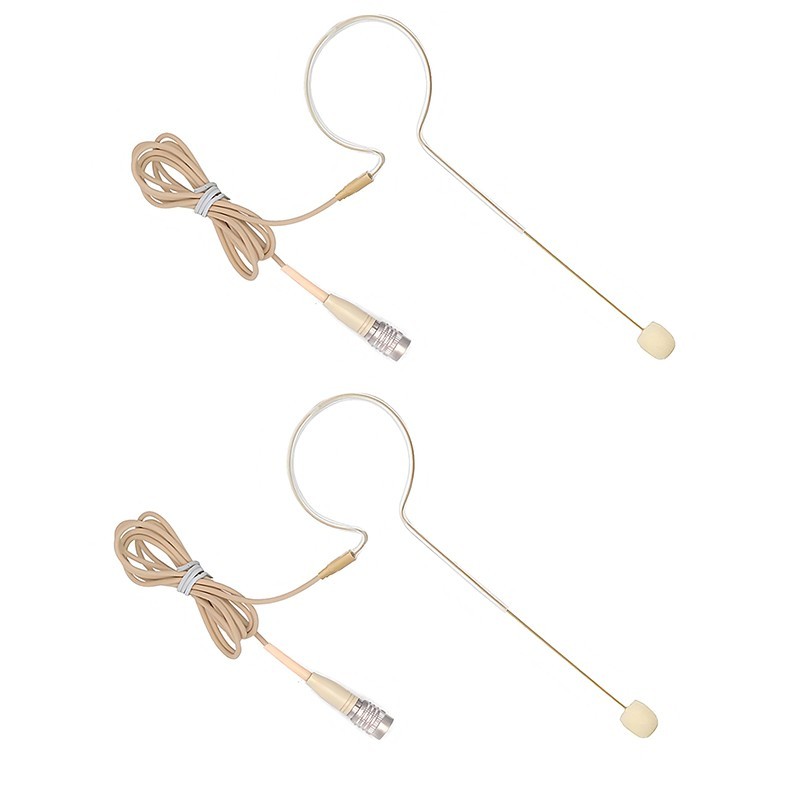 2 Pack Single Hook Hirose 4pin Headset Microphone For Audio Technica Wireless