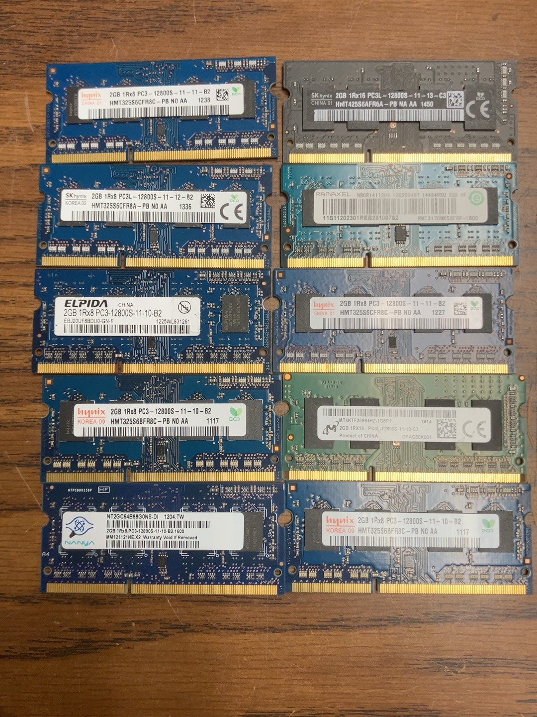 Lot 32 2GB DDR3 Laptop RAM PC3-12800S PC3-10600S SO-DIMM Samsung Hynix 64GB