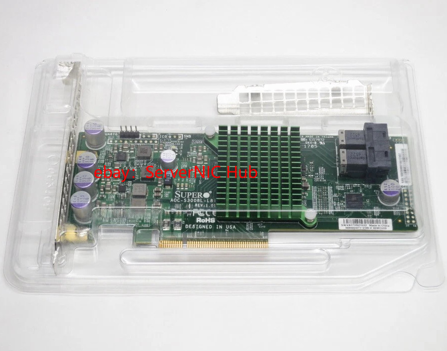 AOC-S3008L-L8I SUPERMICRO 3008 SAS/SATA 8P 12G RAID CARD W/BOTH BRACKETS