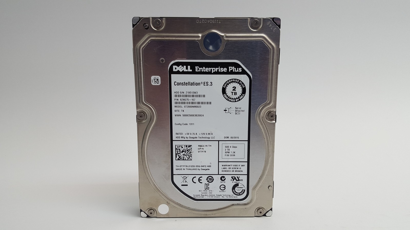 Seagate Dell Enterprise Plus ST2000NM0023 2 TB SAS 2 3.5 in Hard Drive